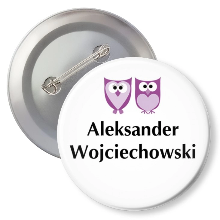 przypinka z agrafką Sowy