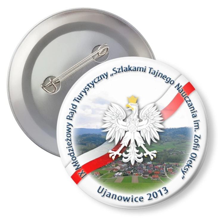 przypinka z agrafką Szlakami Tajnego Nauczania im. Zofii Oleksy 2013