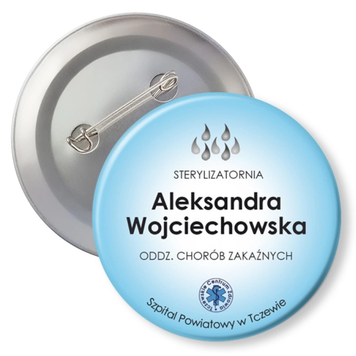 przypinka z agrafką Szpital Powiatowy w Tczewie - sterylizatornia