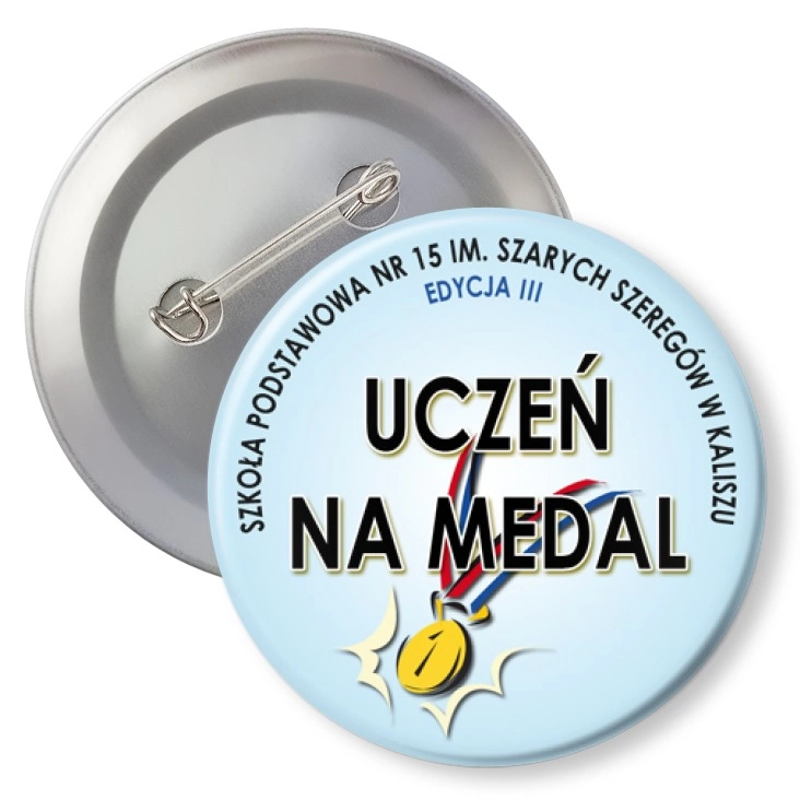 przypinka z agrafką Uczeń na medal - edycja III