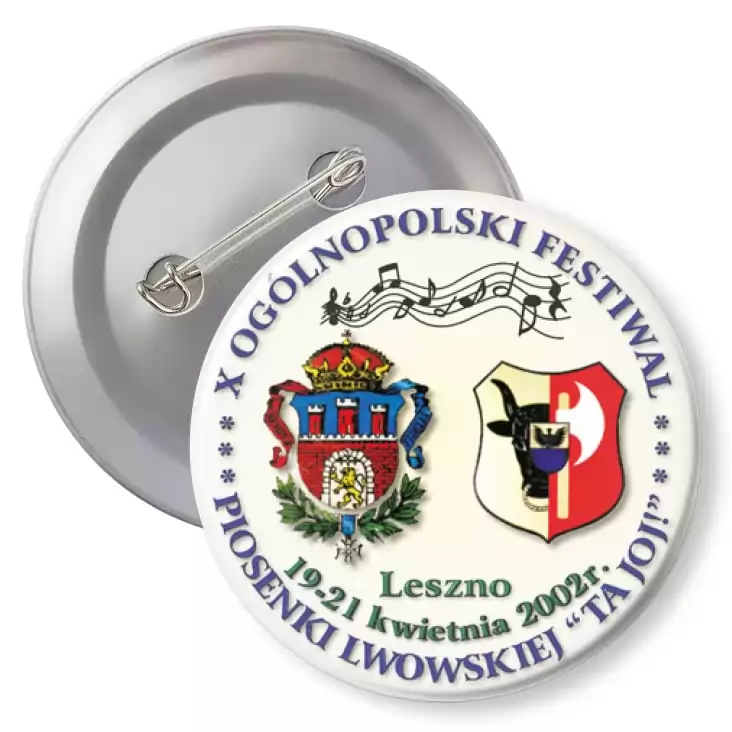 przypinka z agrafką X Ogólnopolski Festiwal Piosenki Lwowskiej Ta Joj!