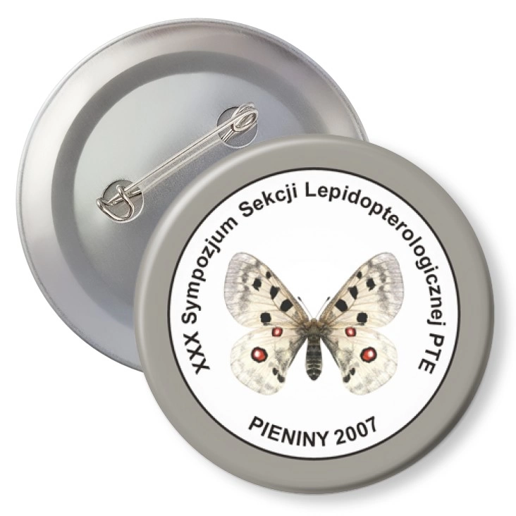 przypinka z agrafką XXX Sympozjum Sekcji Lepidopterologicznej PTE - PIENINY 2007