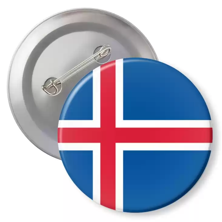 przypinka z agrafką Flaga Islandia