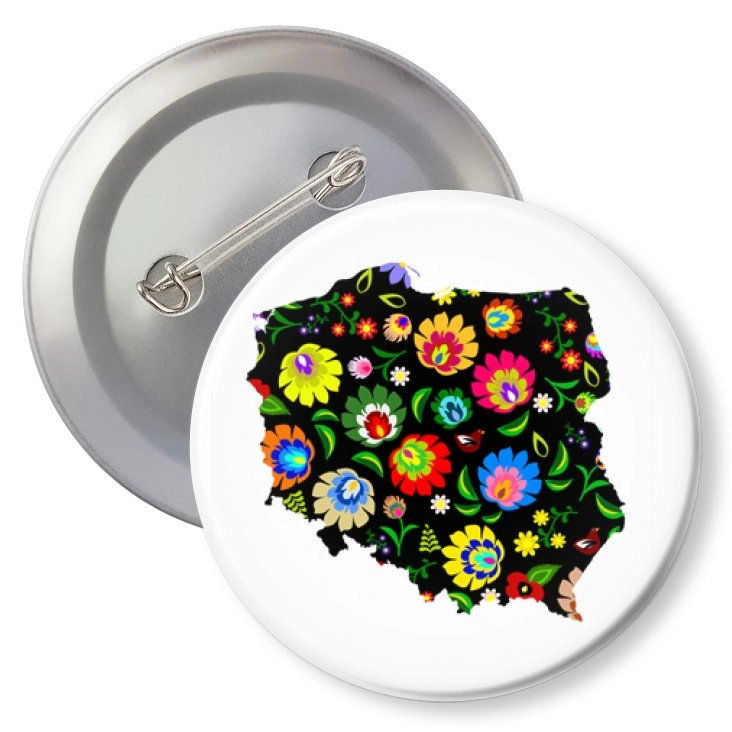 przypinkaMapa Polski w stylu łowickim