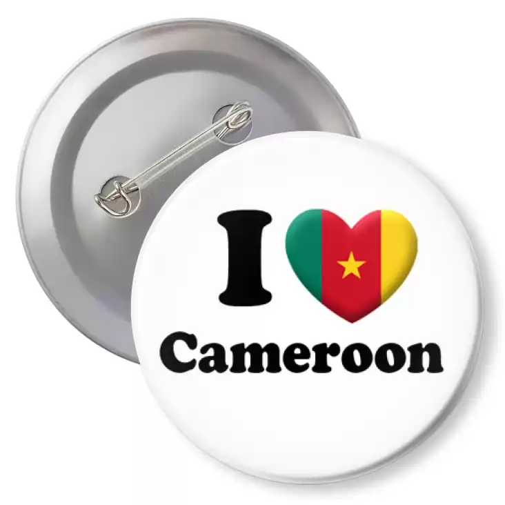 przypinka z agrafką I love Cameroon