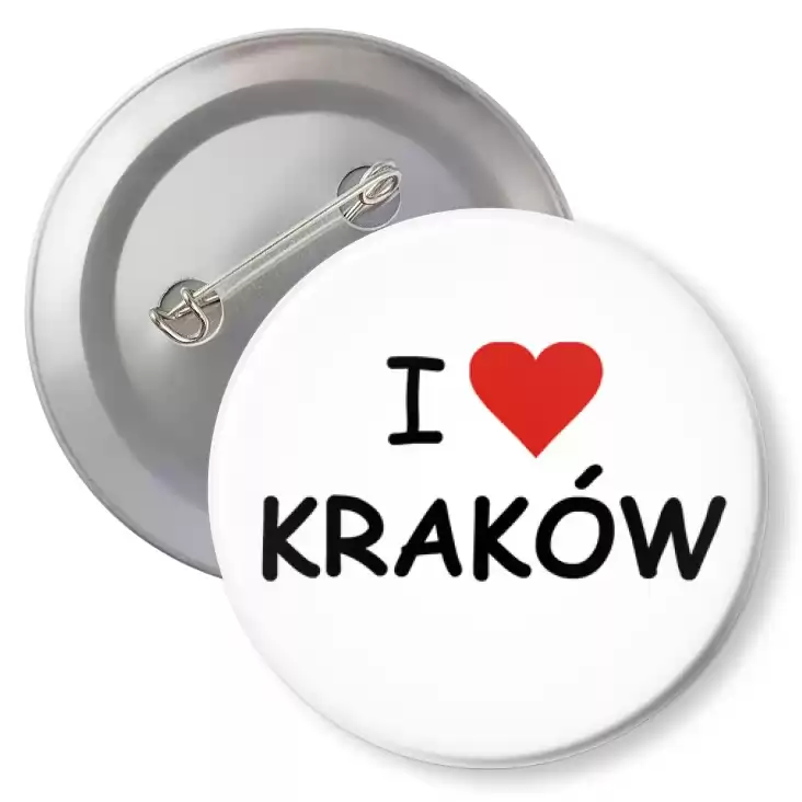 przypinka z agrafką I love Kraków