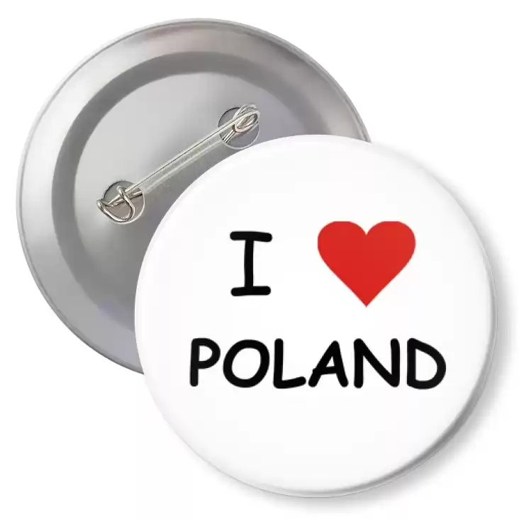 przypinka z agrafką I love Poland