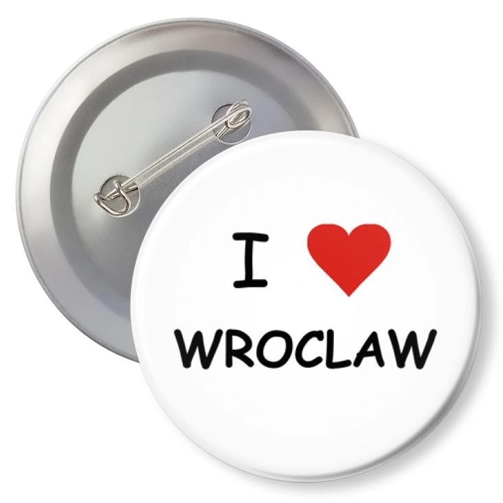 przypinka z agrafką I love Wrocław