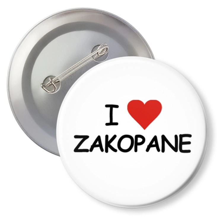 przypinka z agrafką I love Zakopane