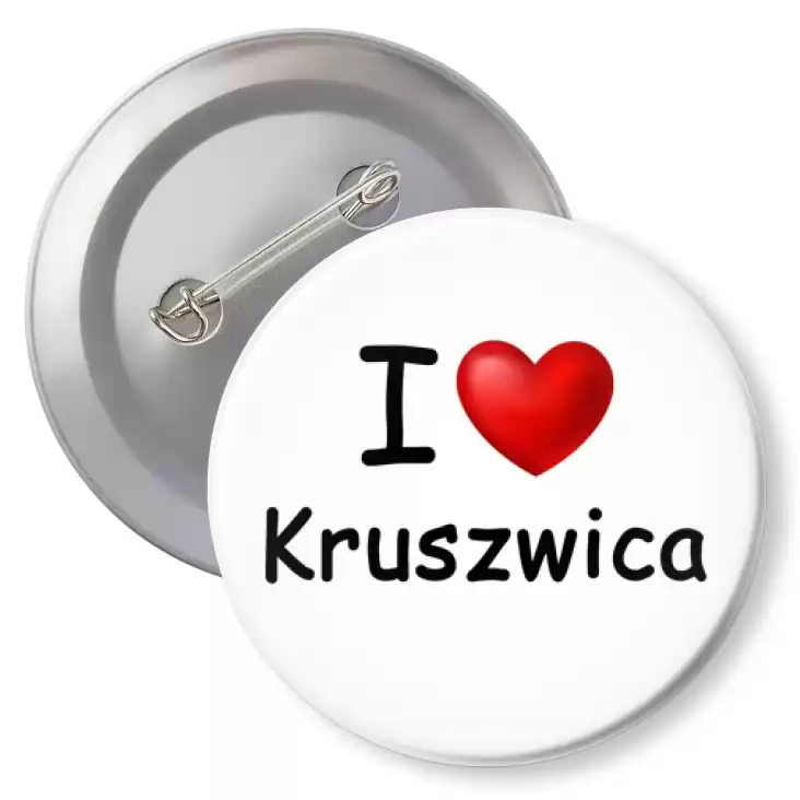 przypinka z agrafką I love Kruszwica