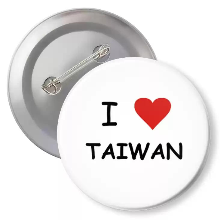 przypinka z agrafką I love Taiwan