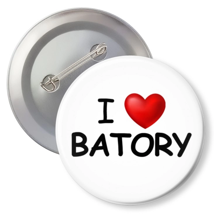 przypinka z agrafką I love Batory