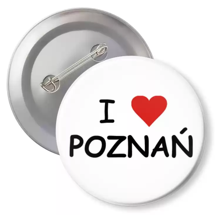 przypinka z agrafką I love Poznań