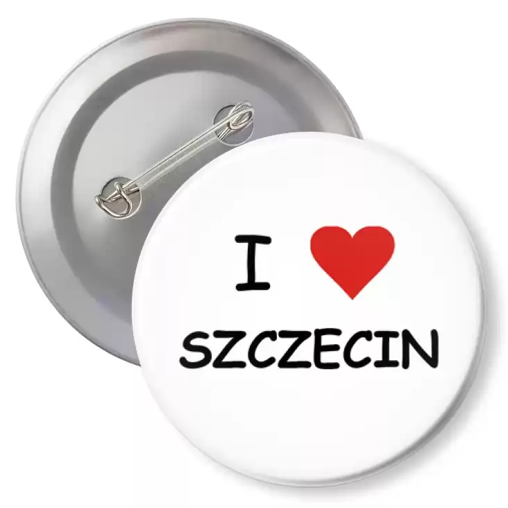 przypinka z agrafką I love Szczecin