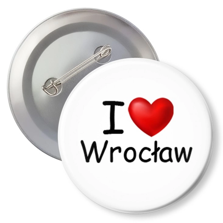 przypinka z agrafką I love Wrocław