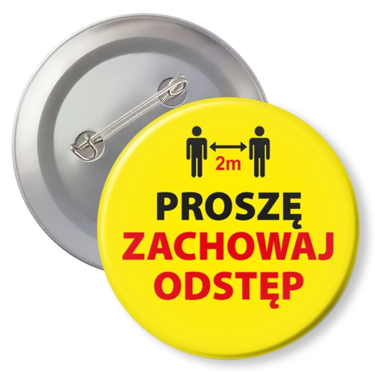 przypinka z agrafką Zachowaj odstęp