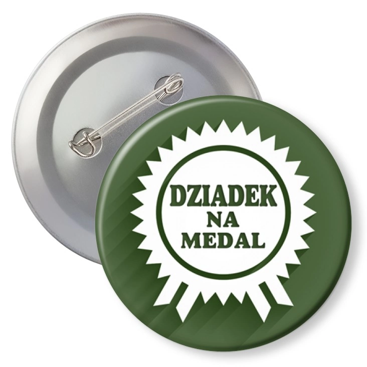 przypinka z agrafką Dziadek na medal