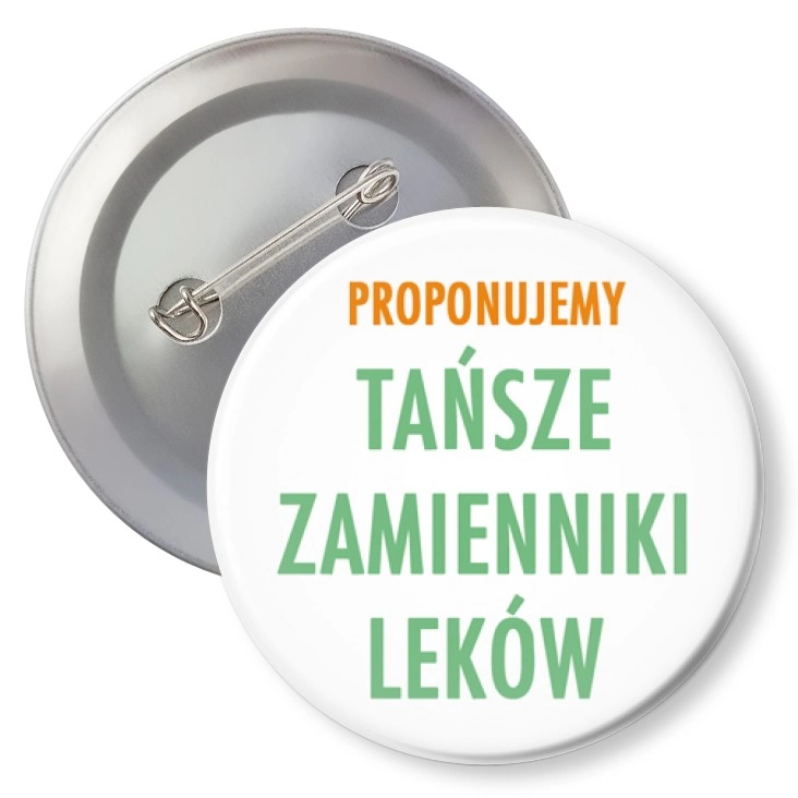 przypinka z agrafką Tańsze zamienniki leków