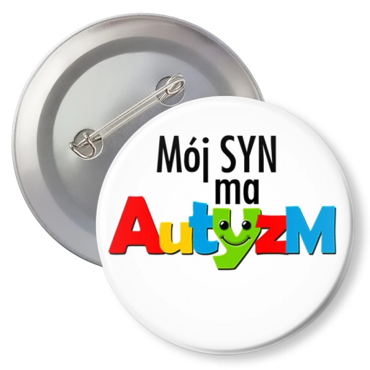 przypinka z agrafką Mój syn ma autyzm