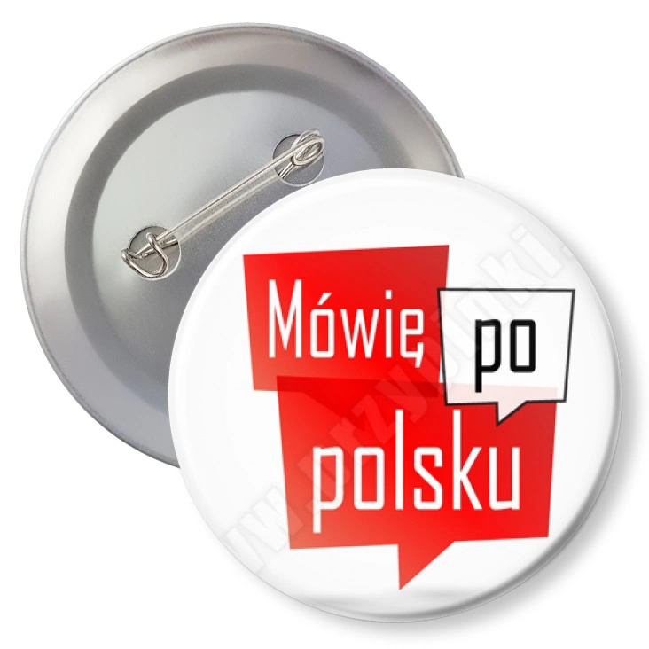 przypinka z agrafką Mówię po polsku