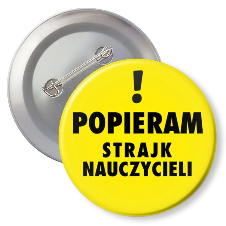 przypinka z agrafką Popieram protest