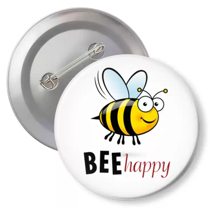 przypinka z agrafką Bee happy