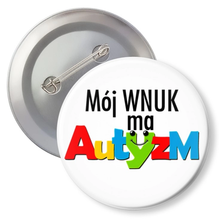 przypinka z agrafką Mój wnuk ma autyzm