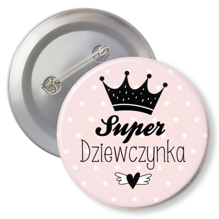 przypinka z agrafką Super Dziewczynka