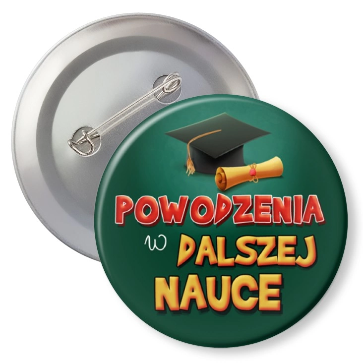 przypinka z agrafką Powodzenia w dalszej nauce