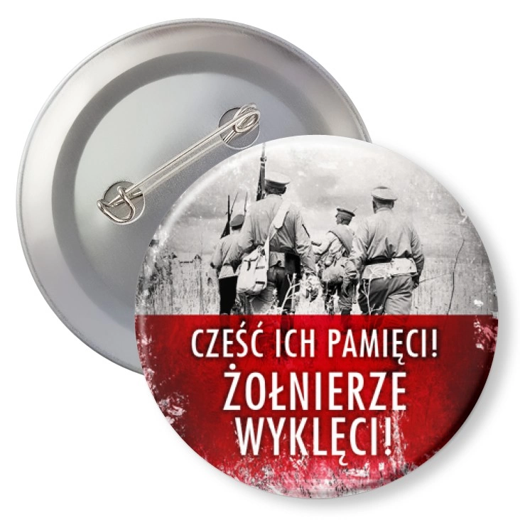 przypinka z agrafką Cześć Ich pamięci Żołnierze Wyklęci