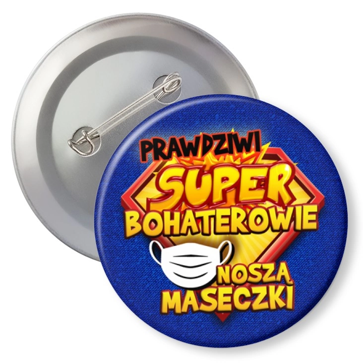 przypinkaBohaterowie noszą maseczki