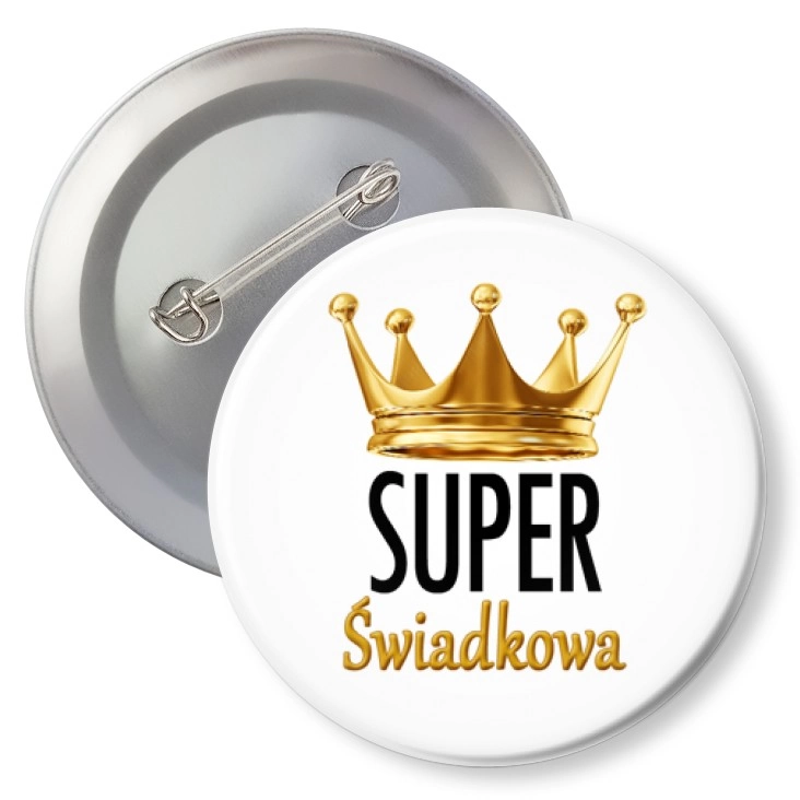 przypinka z agrafką Super Świadkowa