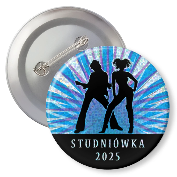 przypinka brokatStudniówka w blasku reflektorów