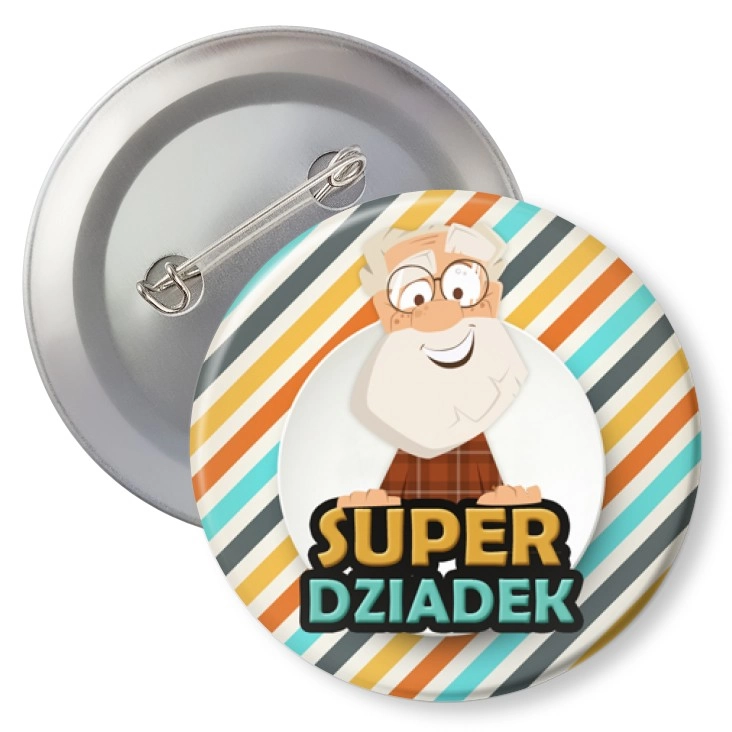 przypinka z agrafką Dzień Dziadka - Super Dziadek