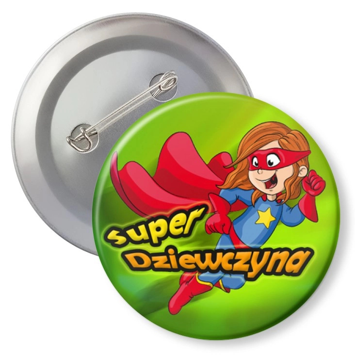 przypinkaSuper Dziewczyna na zielonym tle