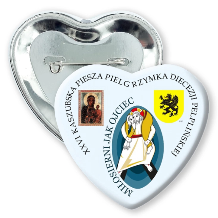 przypinka serce agrafka Rok Miłosierdzia