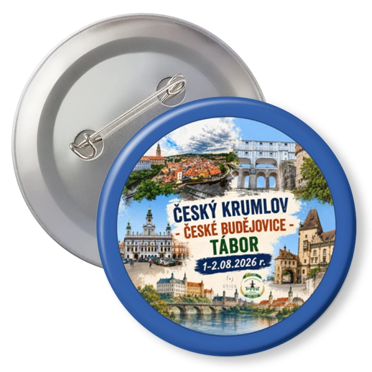 przypinka z agrafką PTTK Nysa Cesky Krumlov Budejovice Tabor