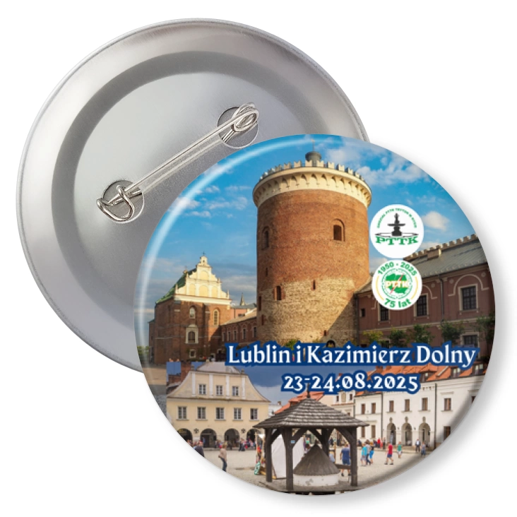 przypinka z agrafką PTTK Nysa Lublin i Kazimierz Dolny