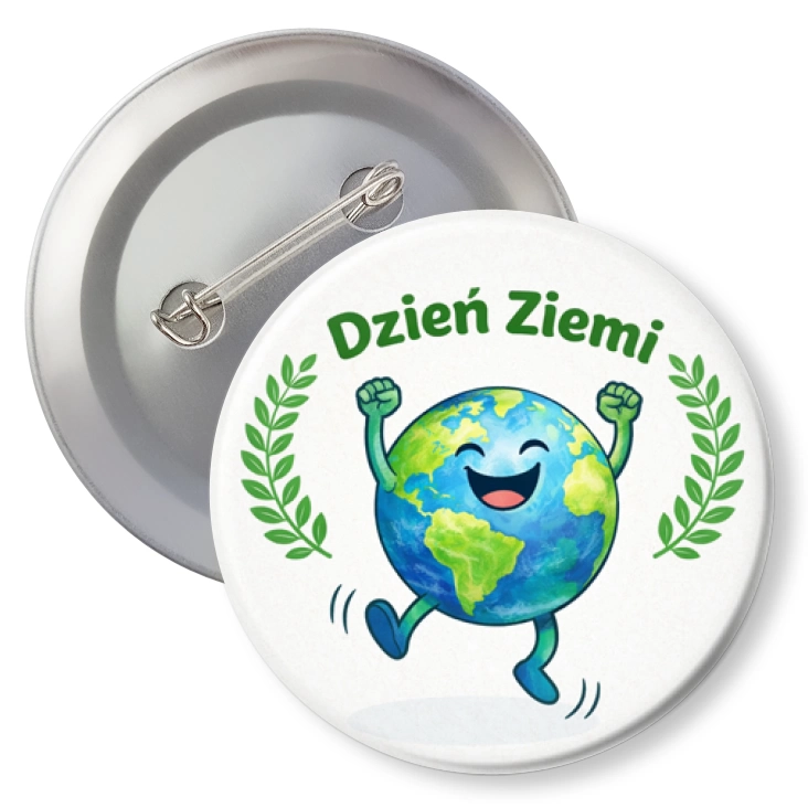 przypinka z agrafką Radosny Dzień Ziemi
