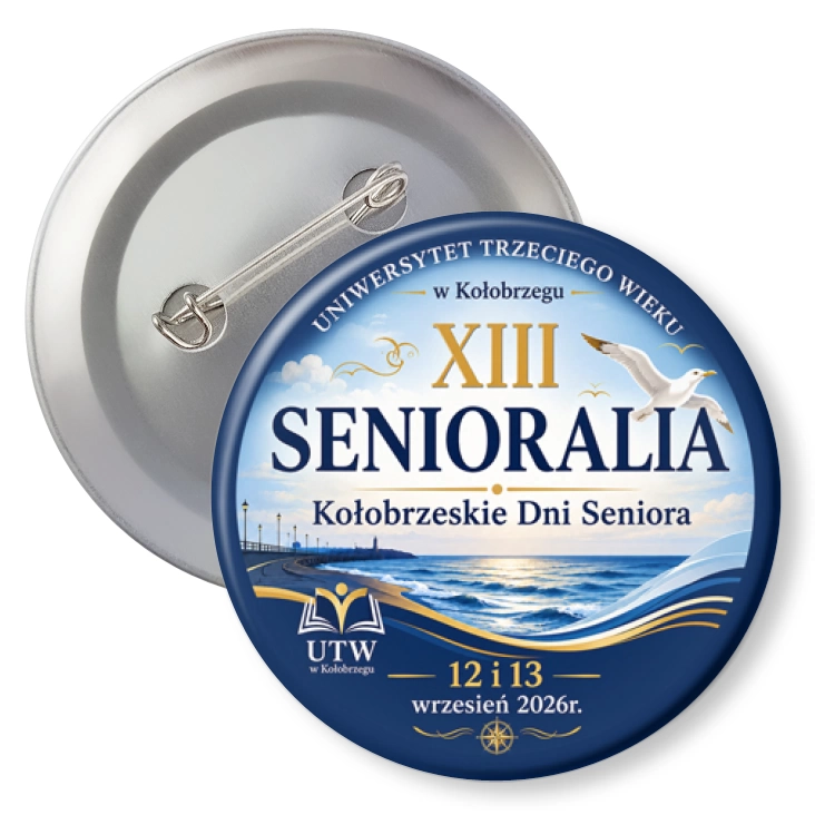 przypinka z agrafką Senioralia Kołobrzeg 2026