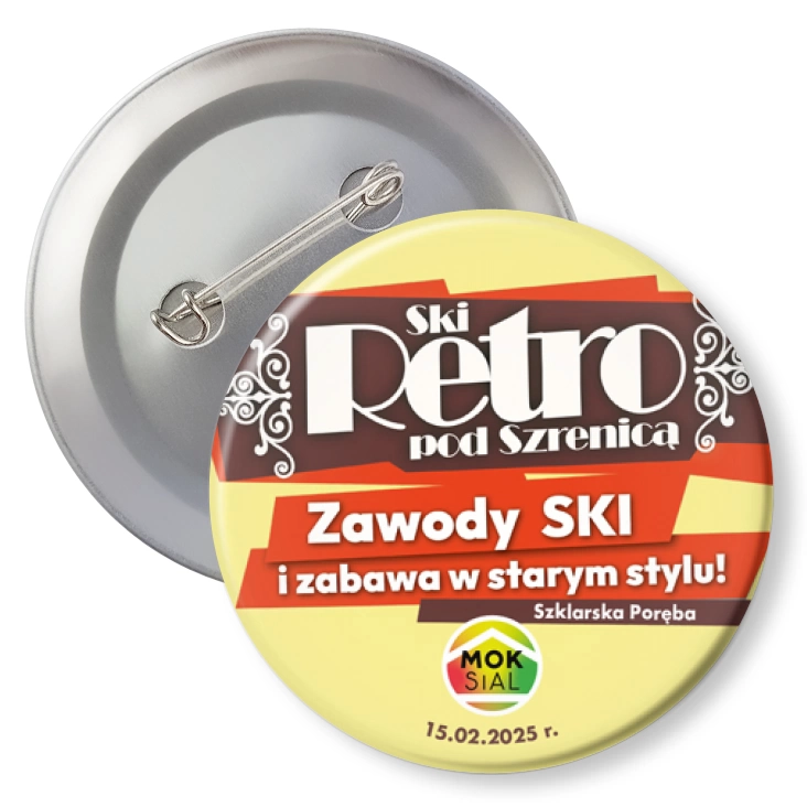 przypinka z agrafką Ski Retro pod Szrenicą 2025