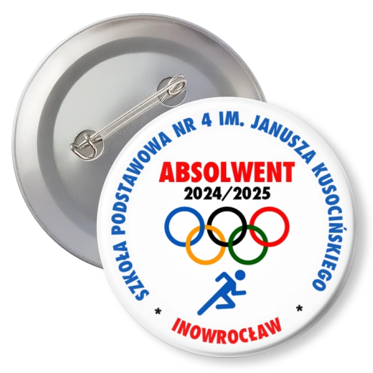 przypinka z agrafką SP 4 Inowrocław Absolwent
