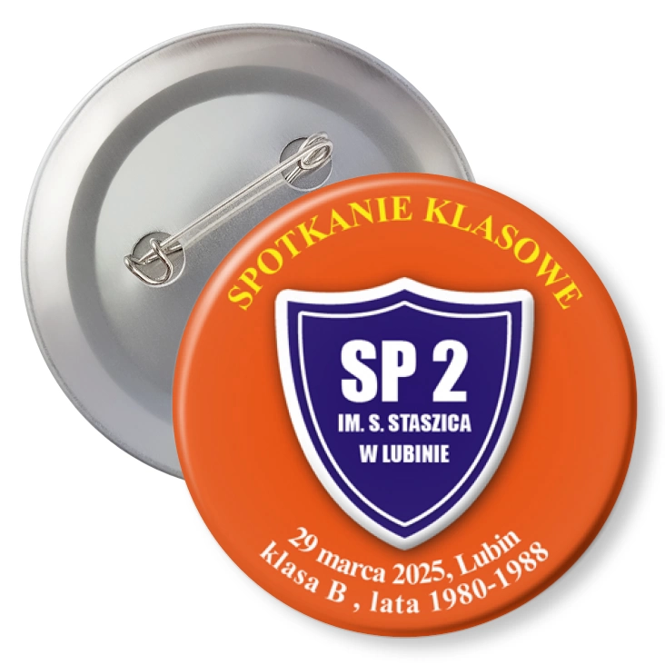 przypinka z agrafką SP2 w Lubinie Spotkanie klasowe