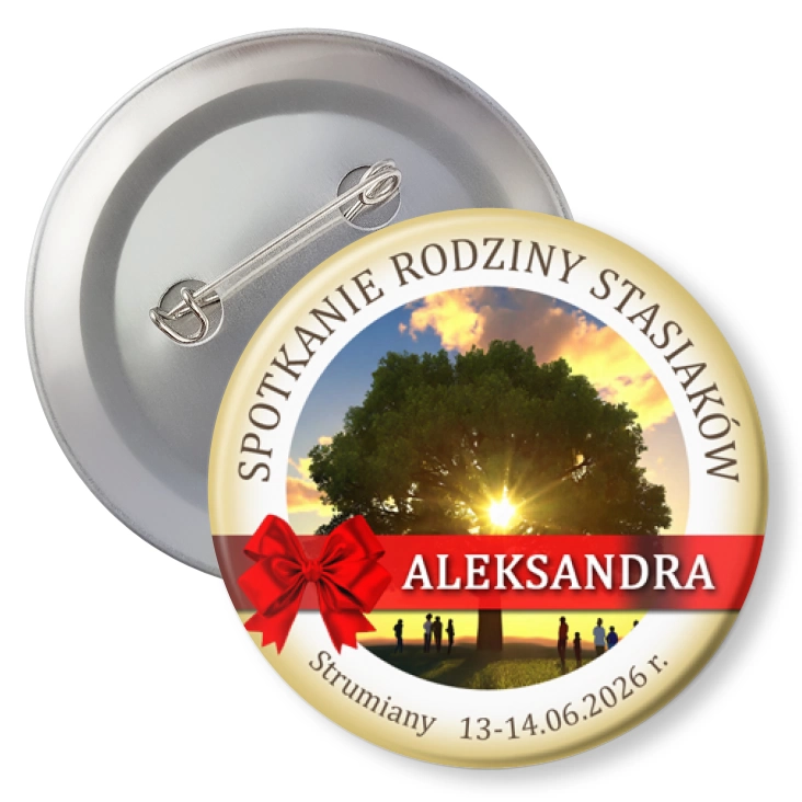 przypinka z agrafką Spotkanie Rodziny Stasiaków