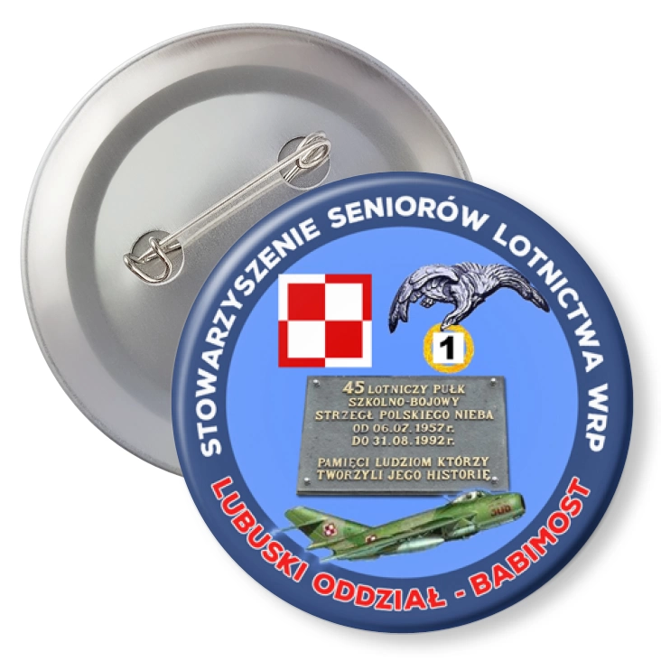 przypinka agrafka Stowarzyszenie Seniorów Lotnictwa Babimost