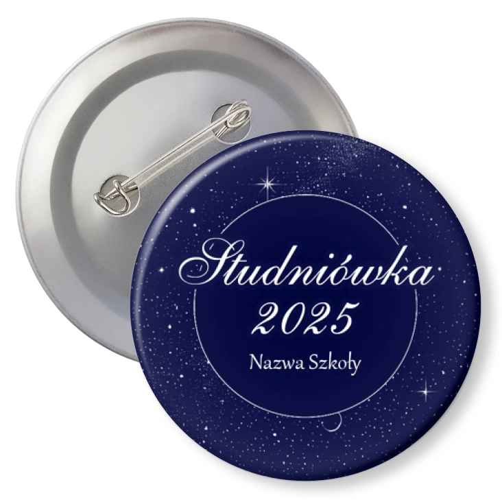 przypinka z agrafką Studniówka gwieździste niebo