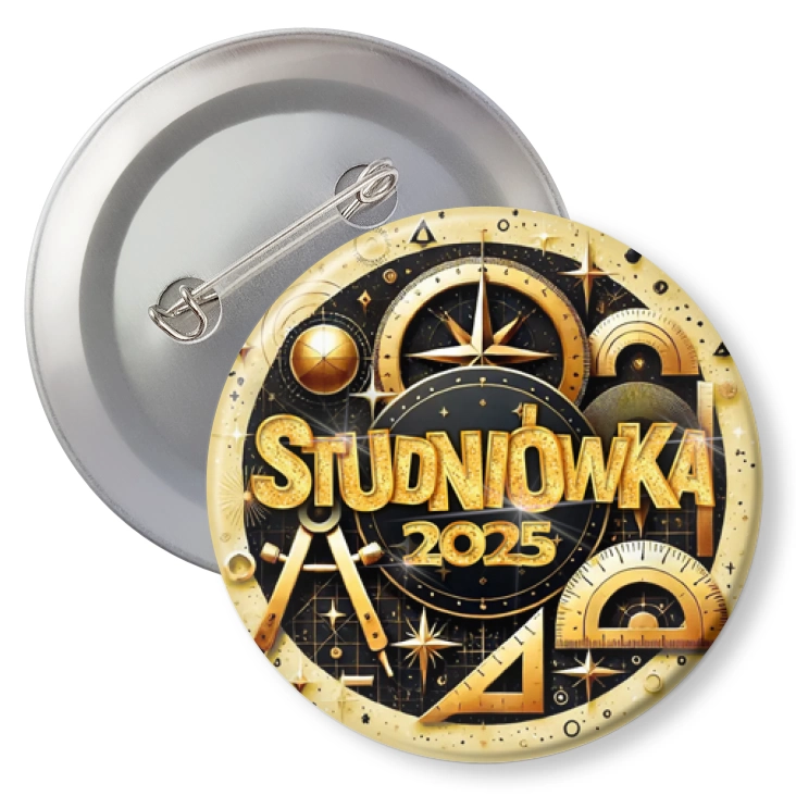 przypinka z agrafką Studniówka profil geograficzno-matematyczny