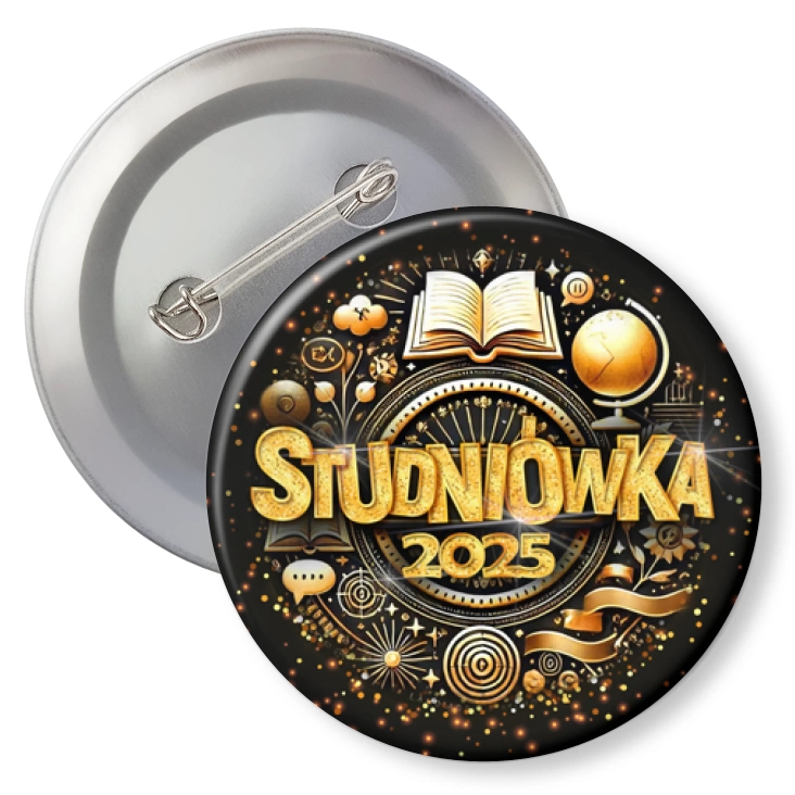 przypinka z agrafką Studniówka profil językowy