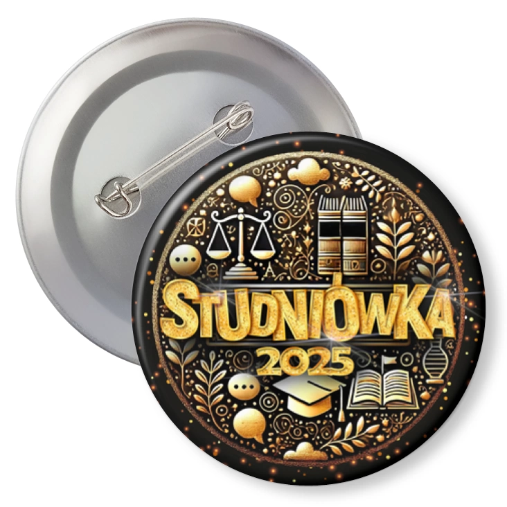 przypinka z agrafką Studniówka profil społeczno-prawny