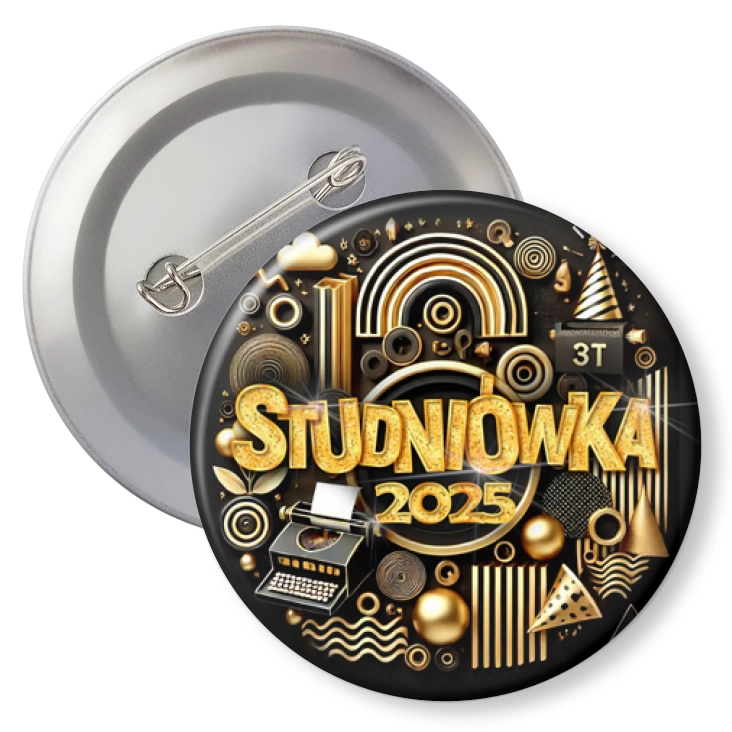 przypinka z agrafką Studniówka technik poligrafii